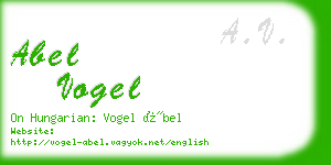 abel vogel business card